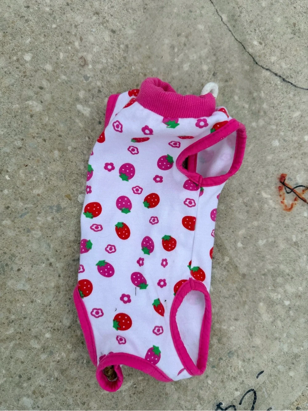 Pink & Orange Fruit-Print Cat Recovery Suit - 3 Pack